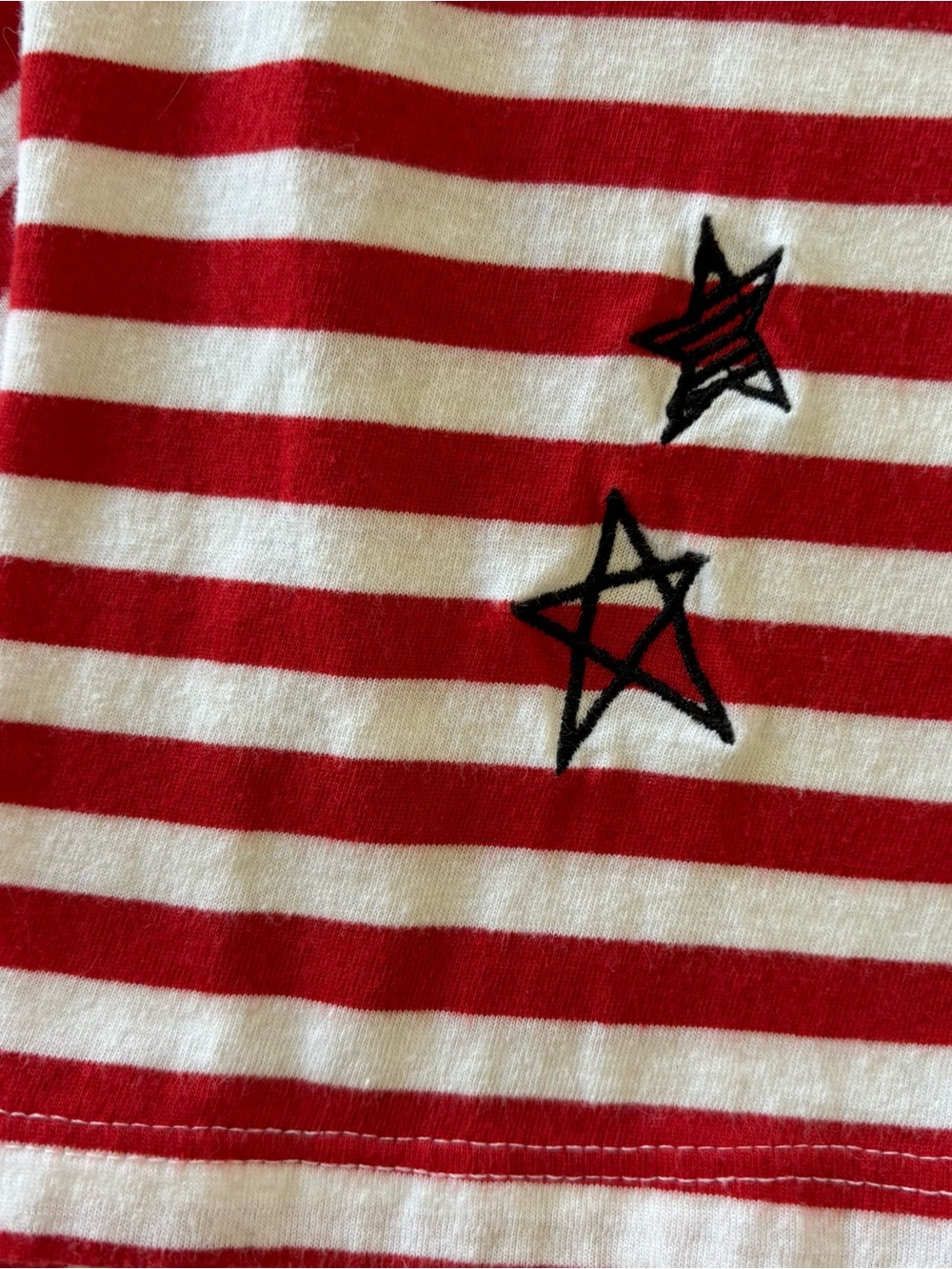 H&M Red White Stripe Saturday Parisian Chic French Girl Nautical Long Sleeve Tee - Picture 12 of 12